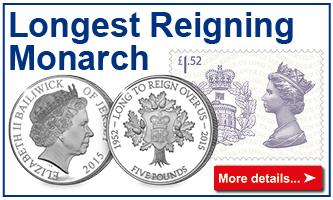 Longest Reigning Monarch coins and stamps